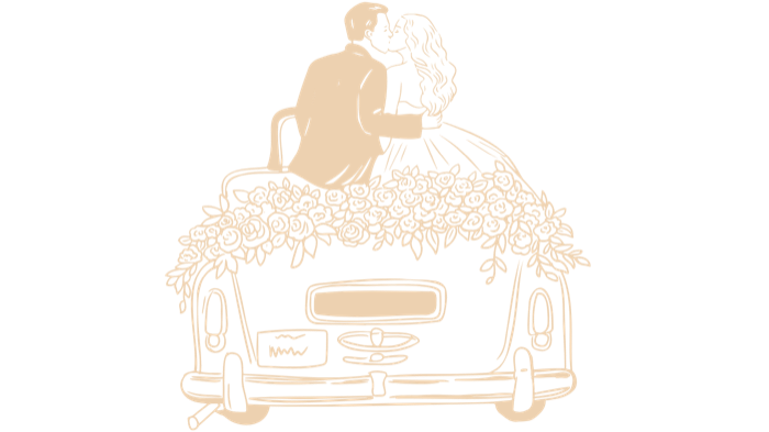 Auto decorado de los novios